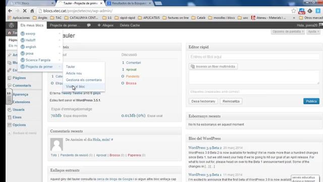 Fer Una Entrada A Un Bloc Xtec