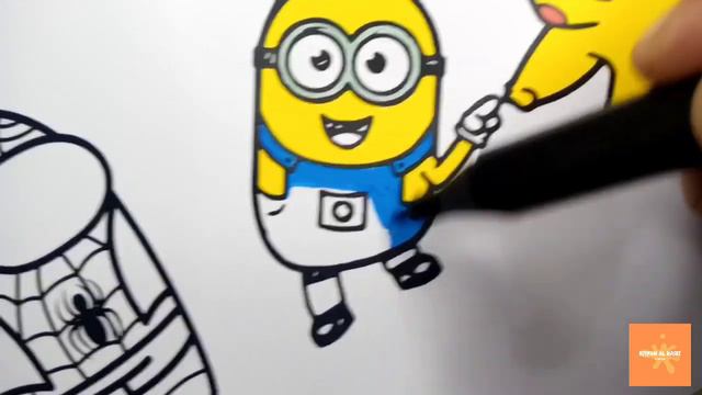 Among Us Spider-man Minion Kevin Golf Dancing With Pikachu Coloring Pages смотреть онлайн