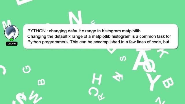 PYTHON : changing default x range in histogram matplotlib смотреть онлайн