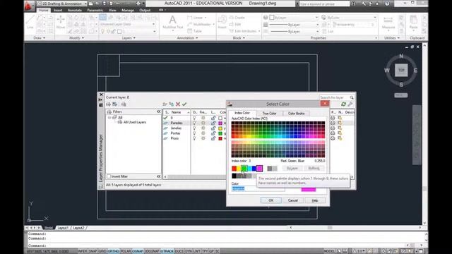 AutoCAd 2011 | Layers смотреть онлайн