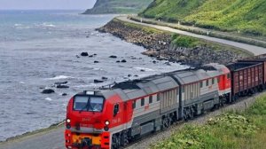 Строительство железнодорожного моста на Сахалин.