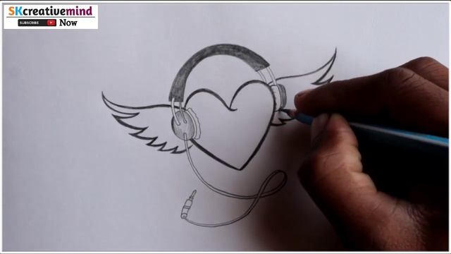 A beautiful Idea of A letter in flying heart pencil drawing || art video смотреть онлайн