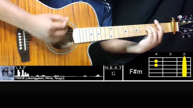 TWICE - 1, 3, 2 (Jeongyeon, Mina, Tzuyu) guitar cover смотреть онлайн
