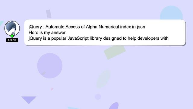 jQuery : Automate Access of Alpha Numerical index in json смотреть онлайн