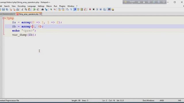 Basic PHP Part 016 - Strings and Array Operators смотреть онлайн