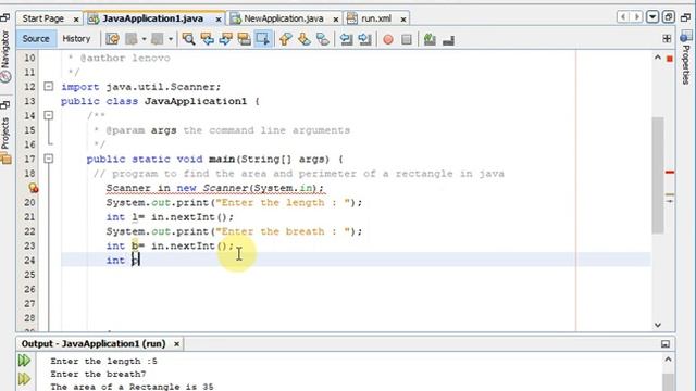 program to find the area and perimeter of a rectangle in java смотреть онлайн
