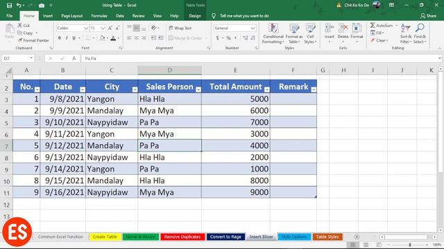 Excel Table အသုံးပြုနည်းများ | အခြေခံကွန်ပျူတာသင်ခန်းစာ | Computer Tutorial | Experience Sharing смотреть онлайн
