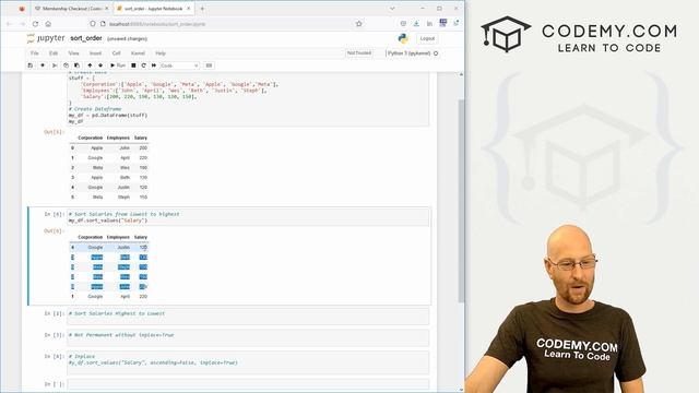 Sorting And Ordering Data - Pandas For Machine Learning 17 смотреть онлайн