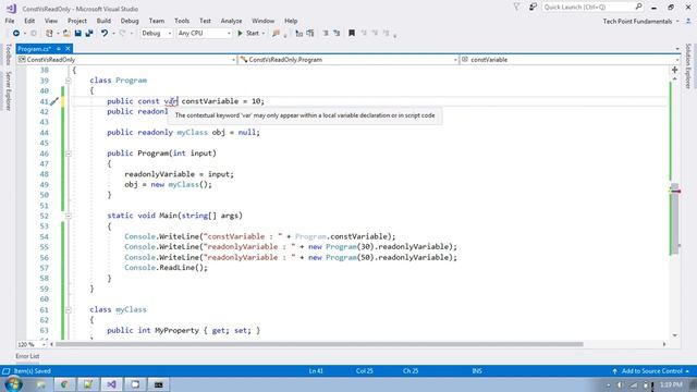 Const vs Readonly C# | Compile-Time Constant vs Run-Time Constant C# | C# Constants смотреть онлайн