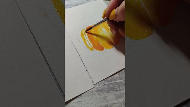Рисую акварелью осеннюю открытку?? Рисую тыкву акварелью/ Постер для осеннего декора своими руками смотреть онлайн