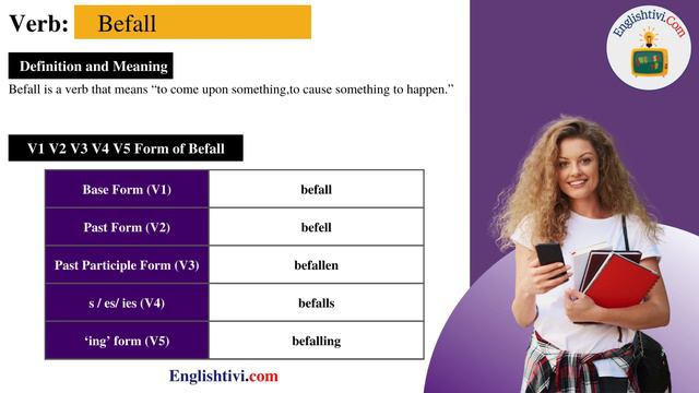 Befall V1 V2 V3 V4 V5 Base Form, Past Simple, Past Participle Form of Befall | Englishtivi.com смотреть онлайн