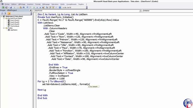 LISTVIEW FILTRE ENTRE DEUX DATES | USERFORM EXCEL VBA смотреть онлайн