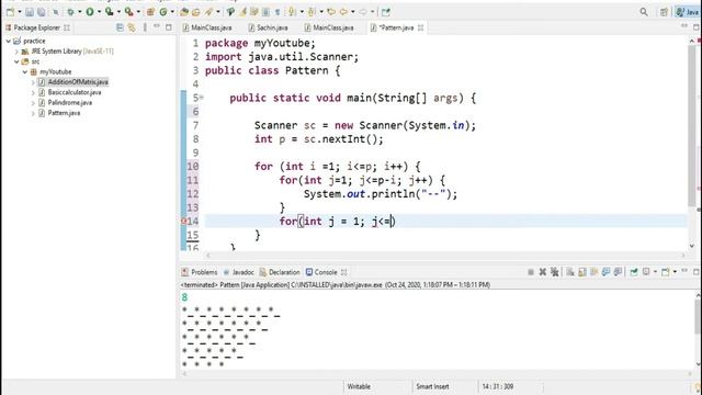 write a program to print pattern in java || part 6|| смотреть онлайн