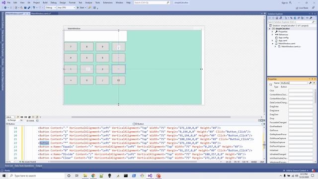 Simple Calculator Using C# WPF | Visual Studio