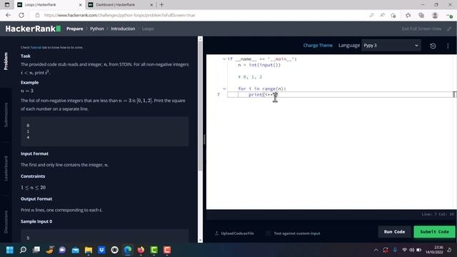 HackerRank Python No.5 Loop in python смотреть онлайн