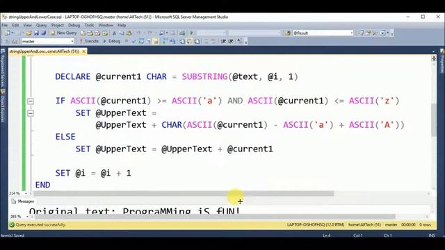 string upper and lower case in t-sql смотреть онлайн