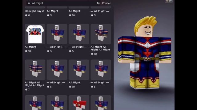 Roblox All might outfit смотреть онлайн