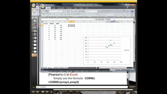 Making a Scatterplot and getting the r value in Excel 2007 смотреть онлайн
