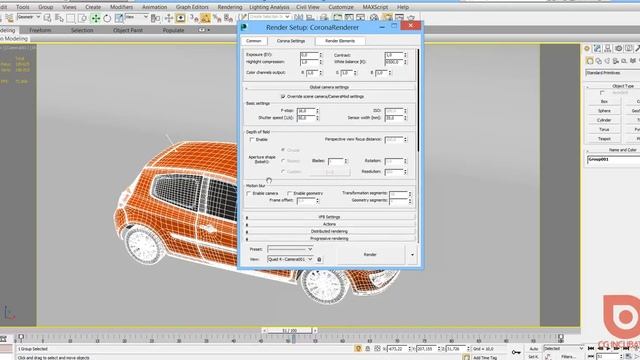 3Ds Max + Corona Render. Motion Blur (Эффект размытия при движении) смотреть онлайн