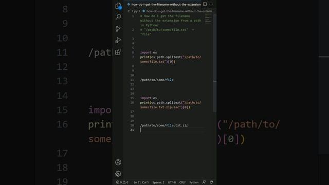 string - How do I get the filename without the extension from a path in Python? смотреть онлайн