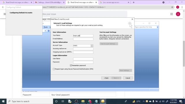 How To Configure Gmail Account ! In Outlook 2007 ! POP3/IMAP/TLS Step By Step. смотреть онлайн