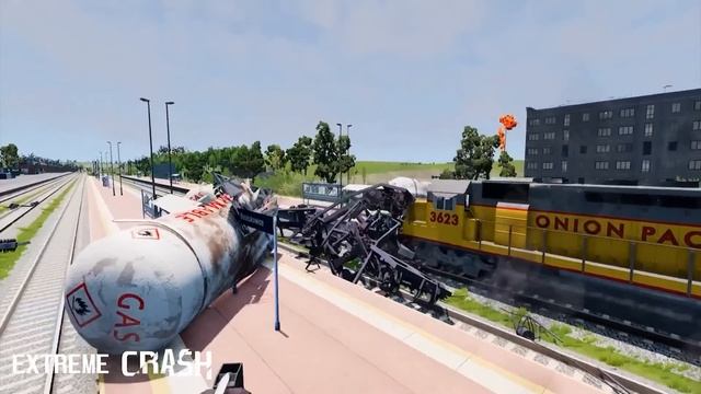 Train Crash - Impossible Snake Rail Tracks vs. Train !!! ▶️ BeamNG.Drive смотреть онлайн