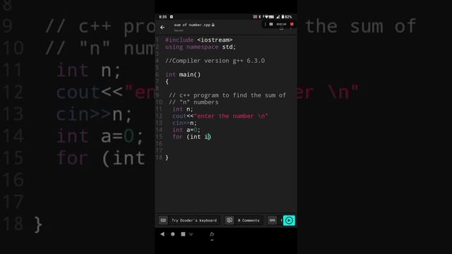 c++ program to find the sum of 'n' numbers смотреть онлайн