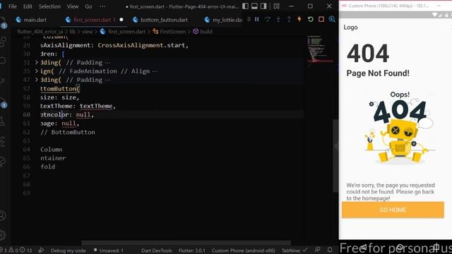 Flutter Tutorial | Flutter 404 error page, 404 page UI, Flutter error page смотреть онлайн