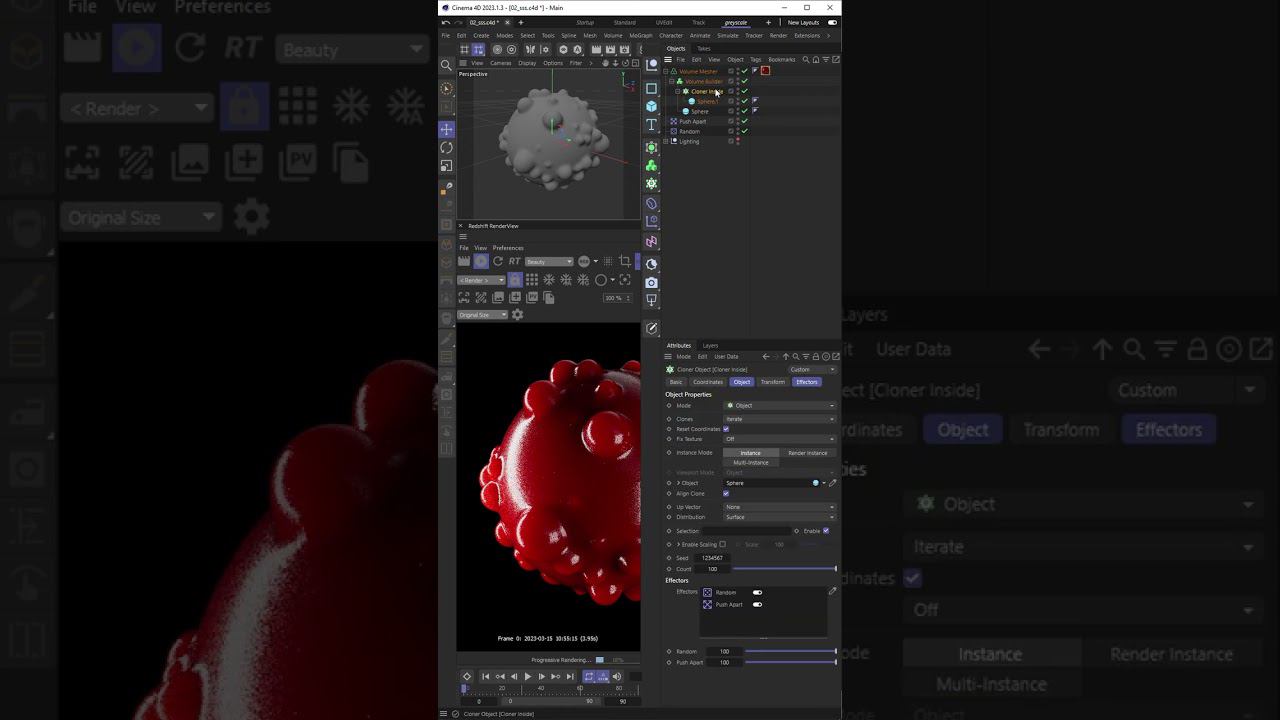Органическая сфера в Cinema 4D #shorts #cinema4d #c4d