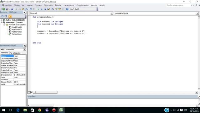 VBA Excel "Programa suma" смотреть онлайн