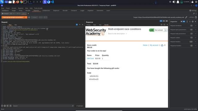 Multi-endpoint race conditions | PortSwigger Academy tutorial смотреть онлайн