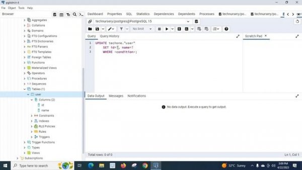 Create databases schemas and tables in postgreSQL 15 Server using pgAdmin 4  PostgreSQL Tutorial