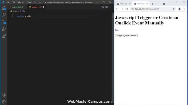 JS create or trigger onclick event manually смотреть онлайн
