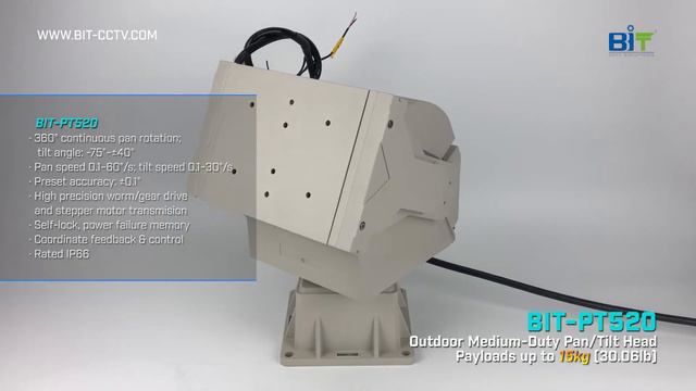 BIT-PT520 Variable Speed Outdoor Medium Duty Pan Tilt Head Positioner смотреть онлайн