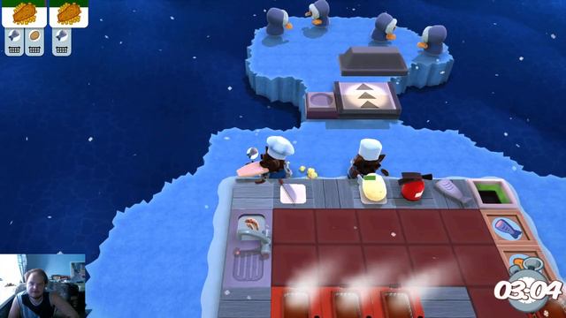 Overcooked! Один игрок, два персонажа. Пробую собрать все звёзды. ( Стрим № 1 )
