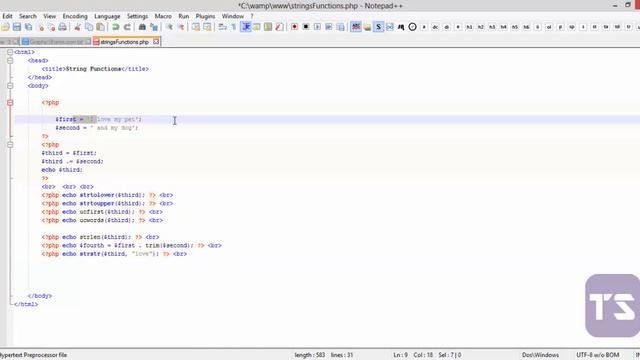String Functions Part 2 - Lecture 11 (PHP Tutorial) смотреть онлайн