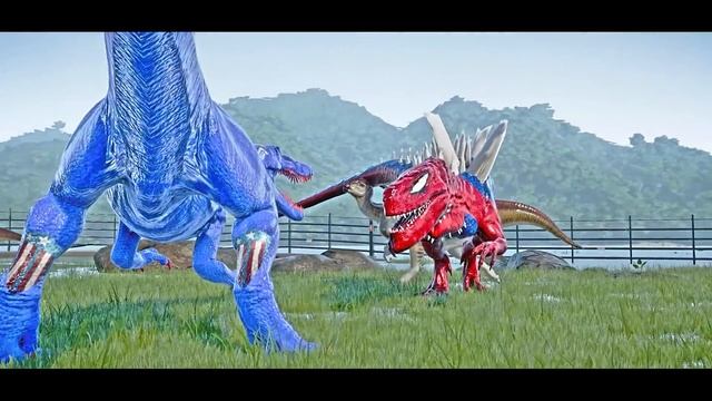 Spiderman ZillaDominus vs Marvel Heroes Dinosaurs Fighting in Jurassic World Evolution смотреть онлайн