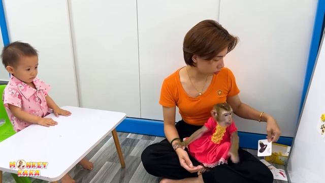 So Super Cute! Monkey Kaka and Diem are active in mother's class смотреть онлайн