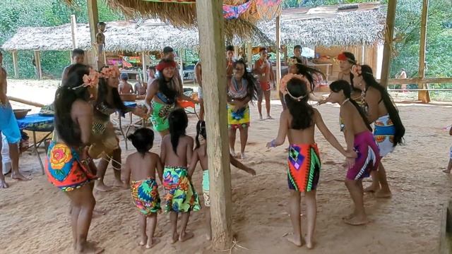 Traditional Dance At Emberá Drúa Village In Panama