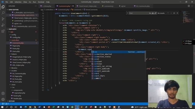 PHP MVC Framework - #47 - Building a Social Network - Post comments thread rendering смотреть онлайн