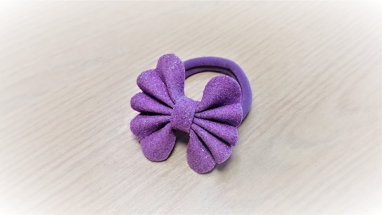 Резиночки из фоамирана для волос. Как сделать Бантики из глиттерного фоамирана своими руками смотреть онлайн