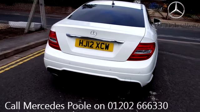 2012 Mercedes Benz C Class Coupe AMG Sport 1 8l Calcite White HJ12XCW for sale at Sandown Poole 108 смотреть онлайн
