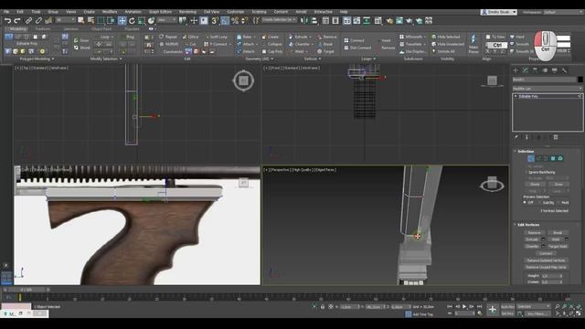 Моделирование автомата ТОМПСОНА (3d Max) Low Poly Thompson Gun ЧАСТЬ 2