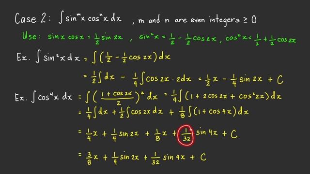 Calculus: Trigonometric Integrals - Powers and Products of Sine and Cosine Functions смотреть онлайн