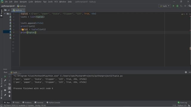 Python | update a tuple | Converting tuple to list and list to tuple смотреть онлайн