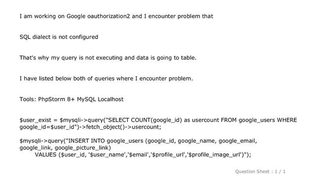 MySQL : SQL Dialect is Not Configured (Phpstorm) смотреть онлайн