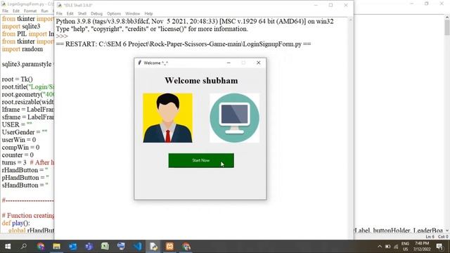 Rock Paper Scissors Game using python GUI ? #python #games #tkinter #projects смотреть онлайн