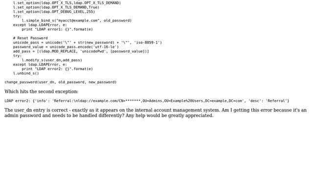 Cannot update LDAP admin password смотреть онлайн