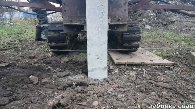 Монтаж жб свай под дом в д. Пеники Ленинградская обл. смотреть онлайн