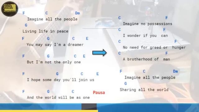 Imagine - John Lennon - Lyrics & Chords - Cifra Simplificada Iniciantes Violão #65 смотреть онлайн